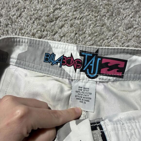 Billabong Y2K Board Shorts Mens TAJ Burrow Swim Trunks 10" Drawstring Size 33 - Picture 5 of 10